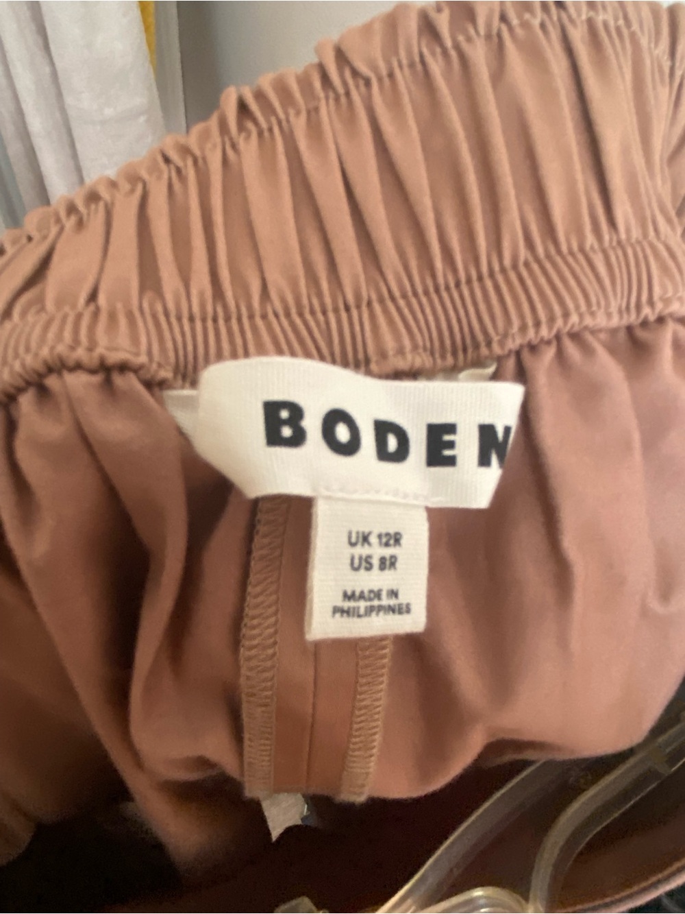 BODEN Isabella Cotton Sateen A-Line Skirt in Camel Brown - Picture 6 of 6